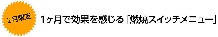 ２月限定！１ヶ月で効果を感じる「燃焼スイッチメニュー」