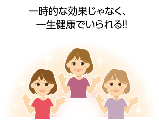 一時的な効果じゃなく、一生健康でいられる！！